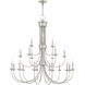 Estate 21 Light 42 inch Brushed Nickel Chandelier Ceiling Light