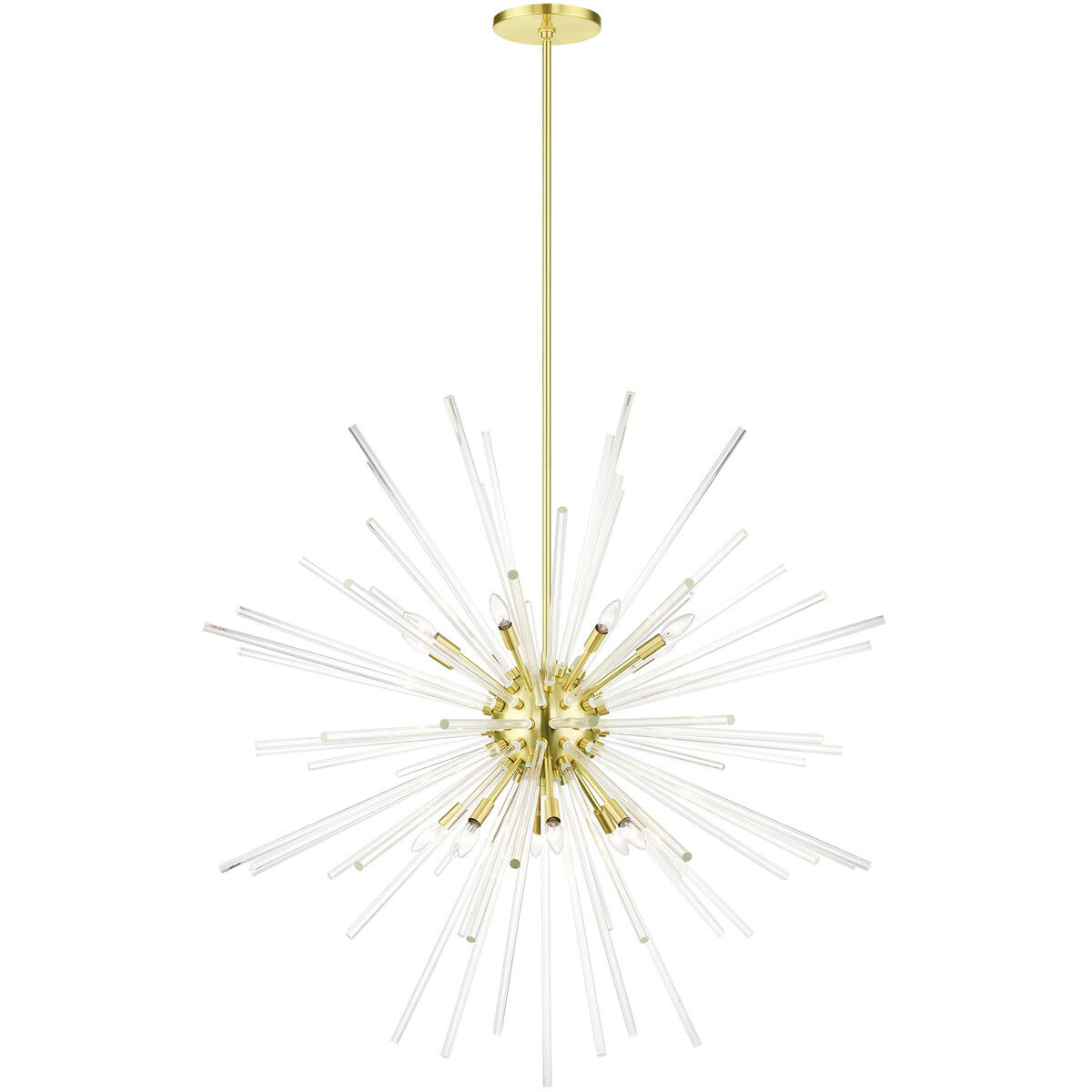 Utopia 16 Light 50 inch Satin Brass Foyer Pendant Chandelier Ceiling Light