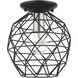 Geometrix 1 Light 8 inch Black Flush Mount Ceiling Light
