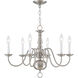 Williamsburgh 6 Light 24 inch Brushed Nickel Chandelier Ceiling Light