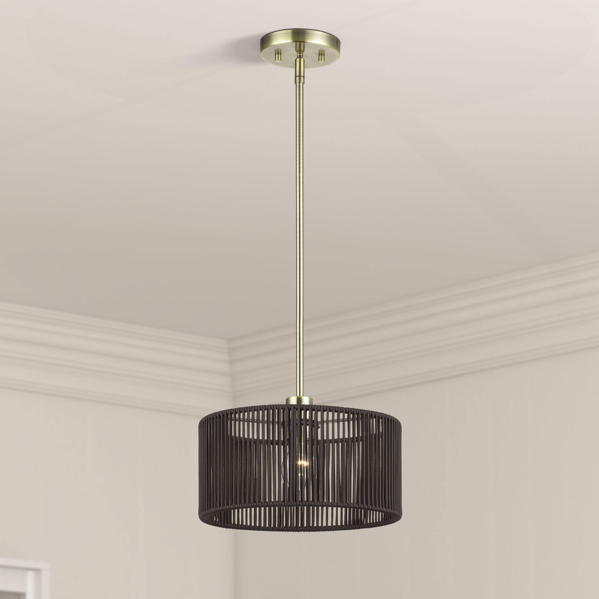 Acordia 1 Light 12 inch Antique Brass Pendant Ceiling Light