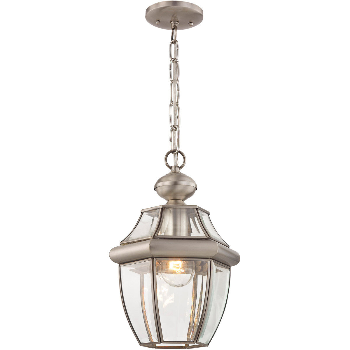 Monterey 1 Light 9 inch Brushed Nickel Outdoor Pendant Lantern