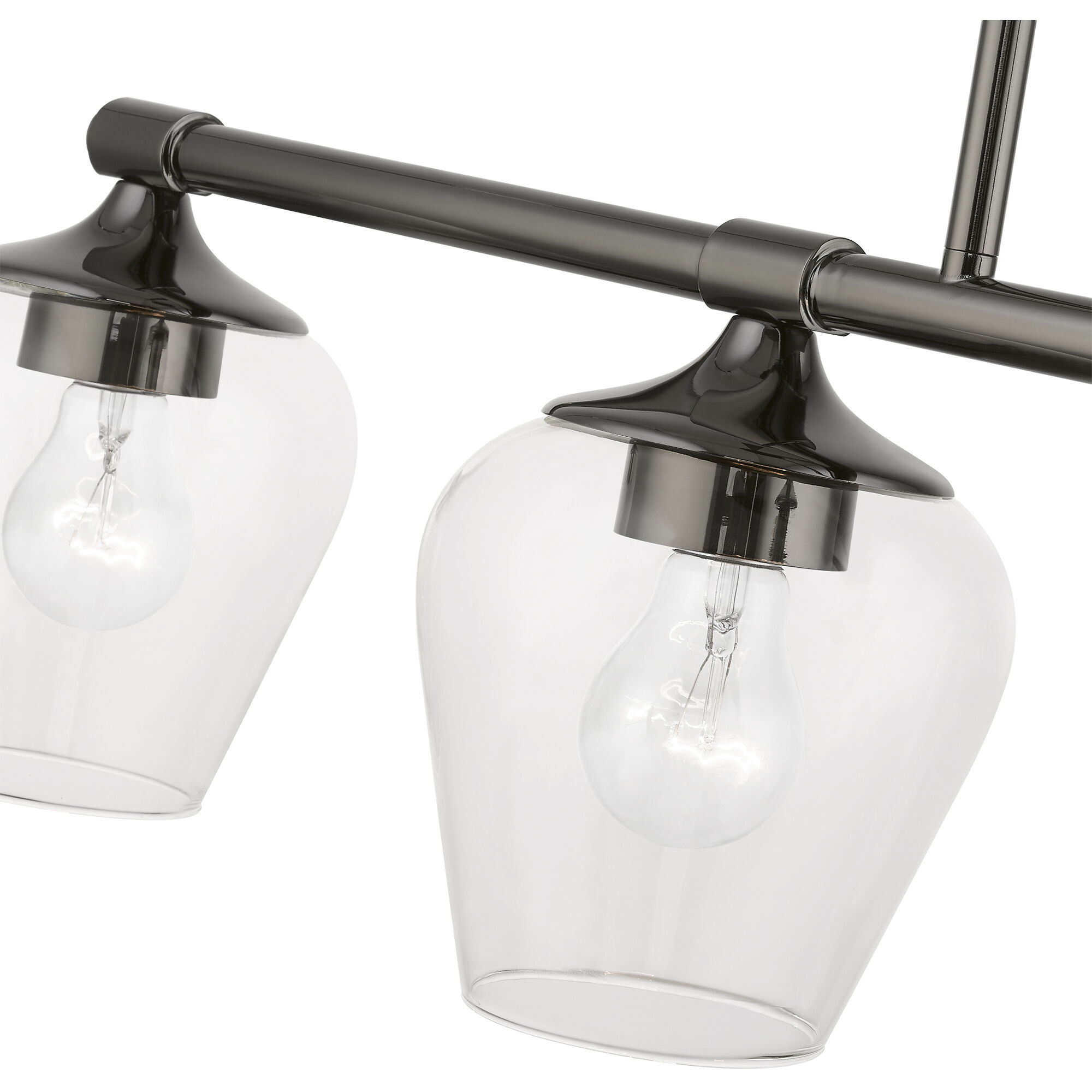 Willow 4 Light 36 inch Black Chrome Linear Chandelier Ceiling Light