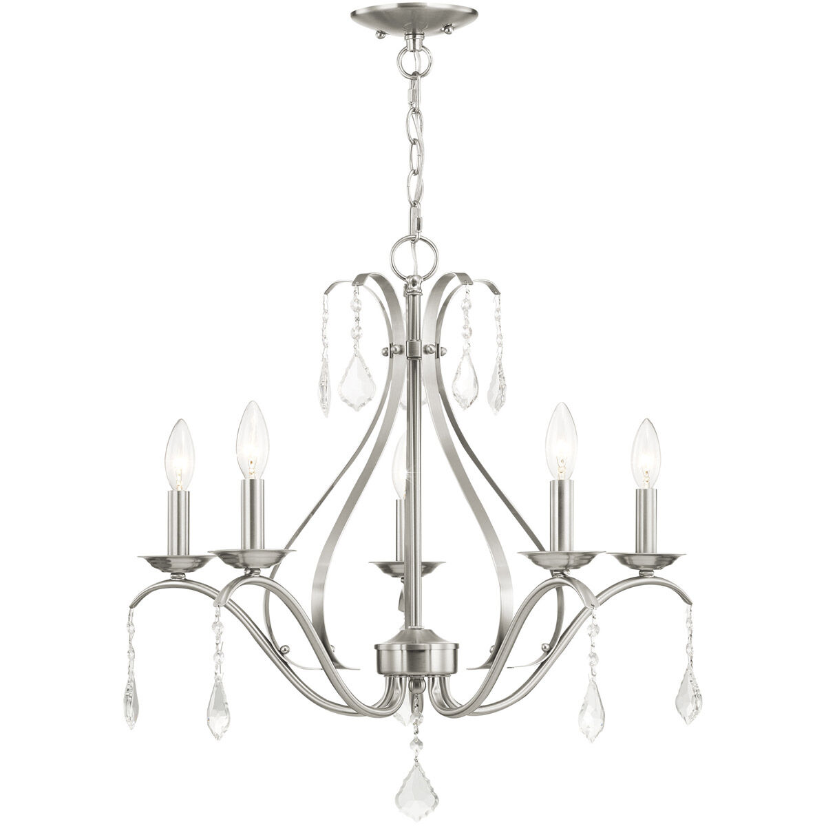 Caterina 5 Light 24 inch Brushed Nickel Chandelier Ceiling Light