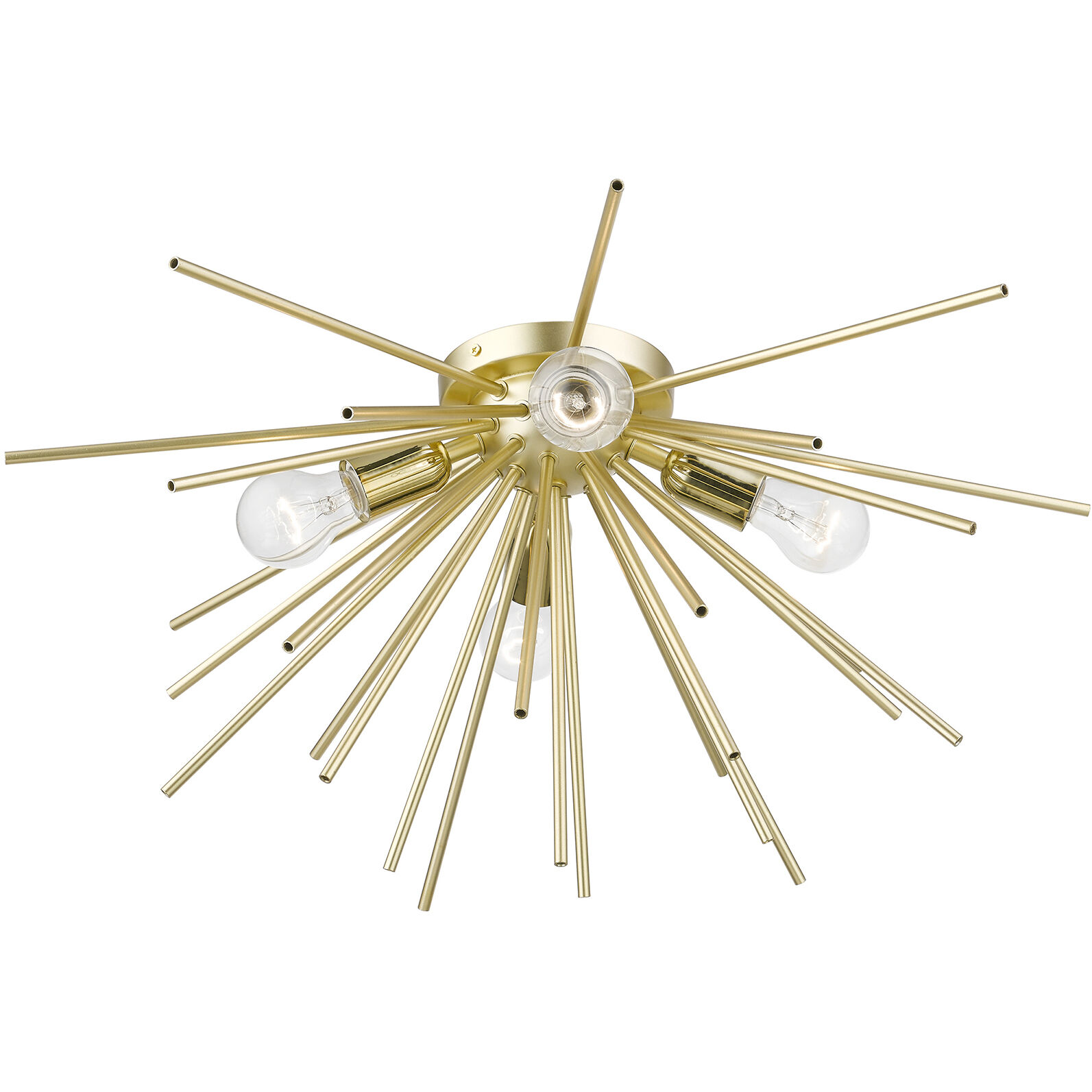 Tribeca 4 Light 25 inch Soft Gold with Polished Brass Accents Flush Mount Ceiling Light, Large