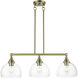 Glendon 3 Light 30 inch Antique Brass Linear Chandelier Ceiling Light