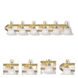 Belmont 6 Light 48 inch Polished Brass & Polished Chrome Bath Vanity Wall Light