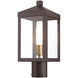 Nyack 1 Light 15.25 inch Bronze with Antique Brass Cluster Small Outdoor Post Top Lantern in Bronze with Antique Brass Cluser
