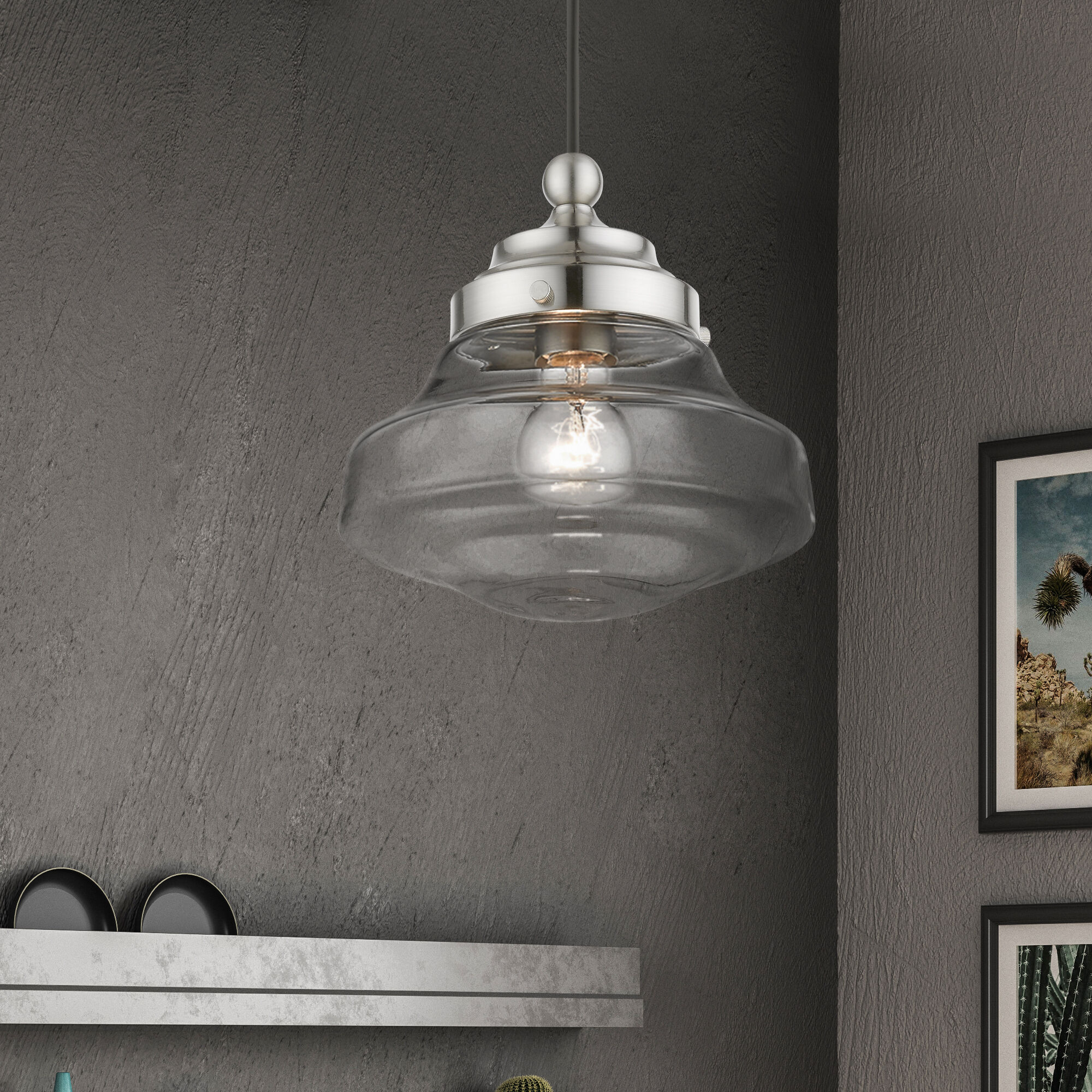 Avondale 1 Light 9 inch Brushed Nickel Mini Pendant Ceiling Light
