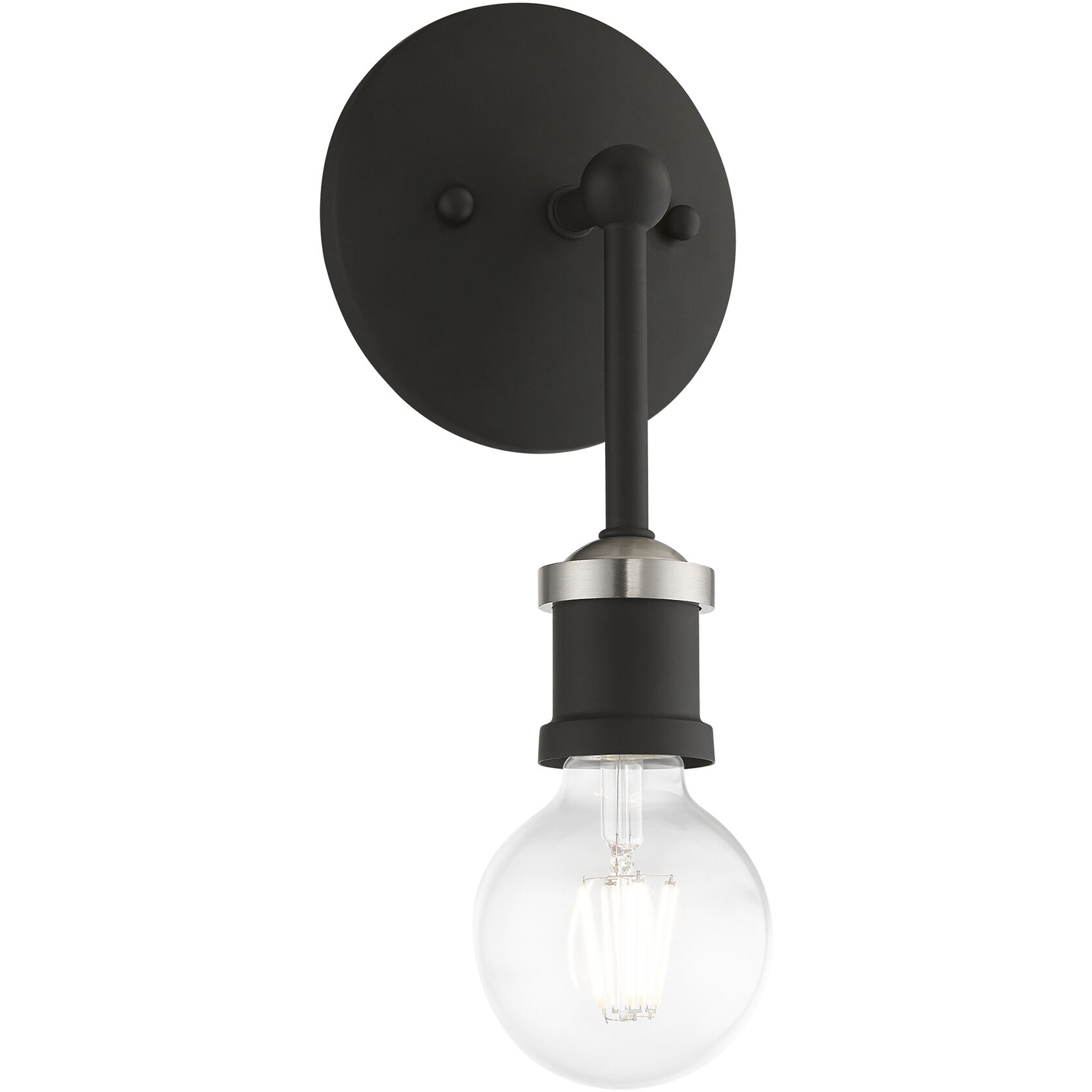 Lansdale 1 Light 5 inch Black with Brushed Nickel Accents Vanity Sconce Wall Light