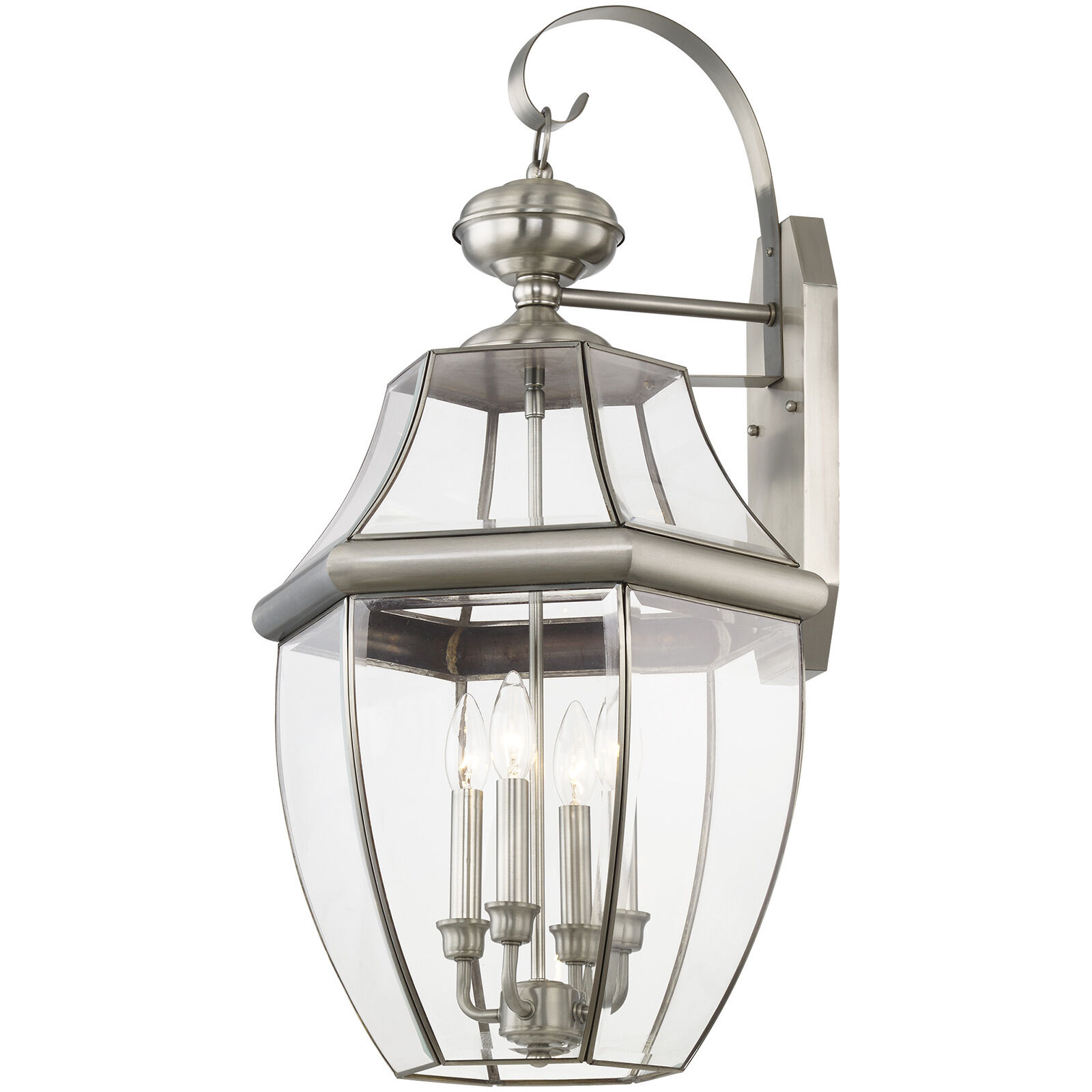 Monterey 4 Light 30 inch Brushed Nickel Outdoor Wall Lantern