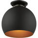 Piedmont 1 Light 10 inch Black with Brushed Nickel Accents Semi-Flush Mount Ceiling Light
