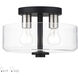 Whitworth 2 Light 12.25 inch Black with Brushed Nickel Accents Semi-Flush Ceiling Light