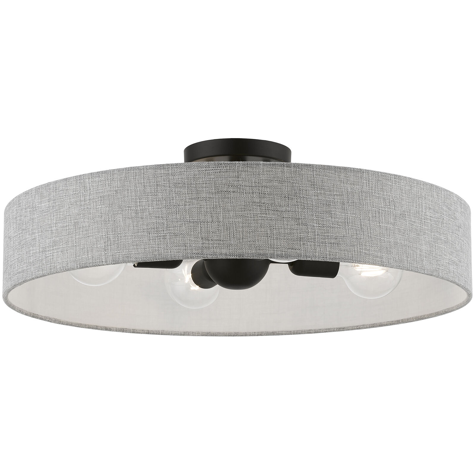 Elmhurst 4 Light 22 inch Black Semi-Flush Ceiling Light, Large