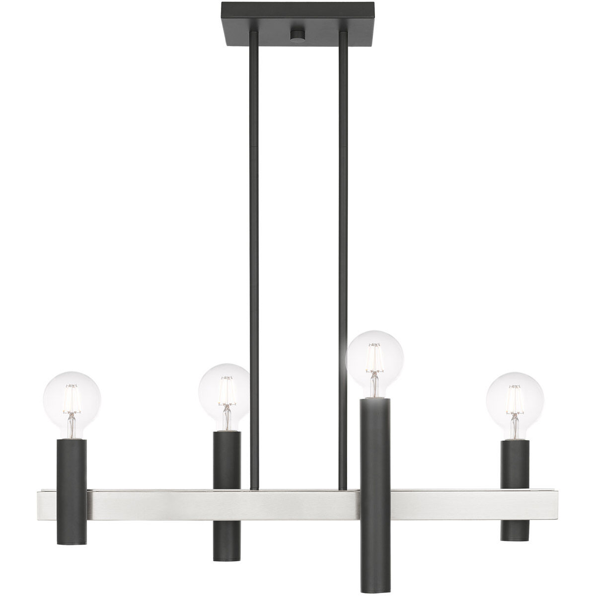 Helsinki 4 Light 8 inch Scandinavian Gray with Brushed Nickel Accents Chandelier Ceiling Light