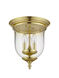 Legacy 3 Light 11.5 inch Polished Brass Flush Mount Ceiling Light