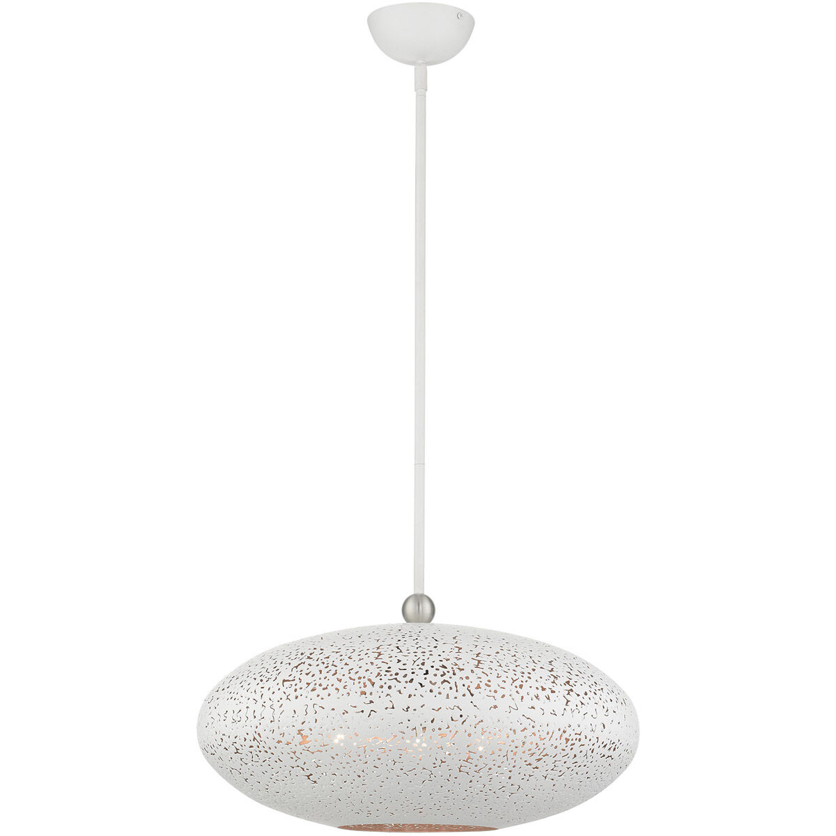 Charlton 3 Light 20 inch White with Brushed Nickel Accents Pendant Ceiling Light