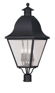Amwell 4 Light 28 inch Black Outdoor Post Top Lantern