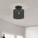 Weavington 1 Light 8.5 inch Black Semi Flush Mount Ceiling Light, Small