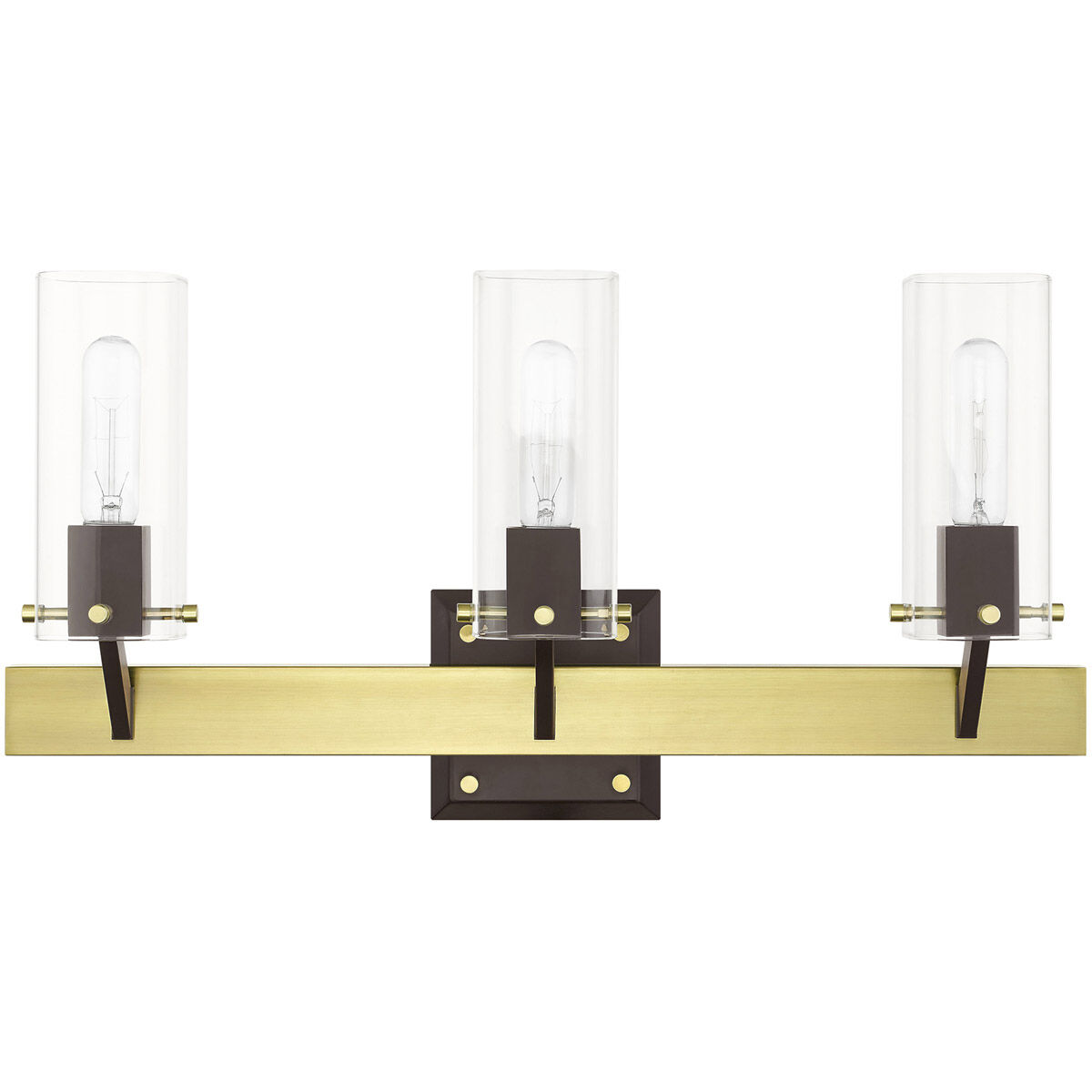 Beckett 3 Light 24 inch Satin Brass Vanity Sconce Wall Light