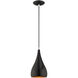 Allison 1 Light 6.25 inch Shiny Black Mini Pendant Ceiling Light