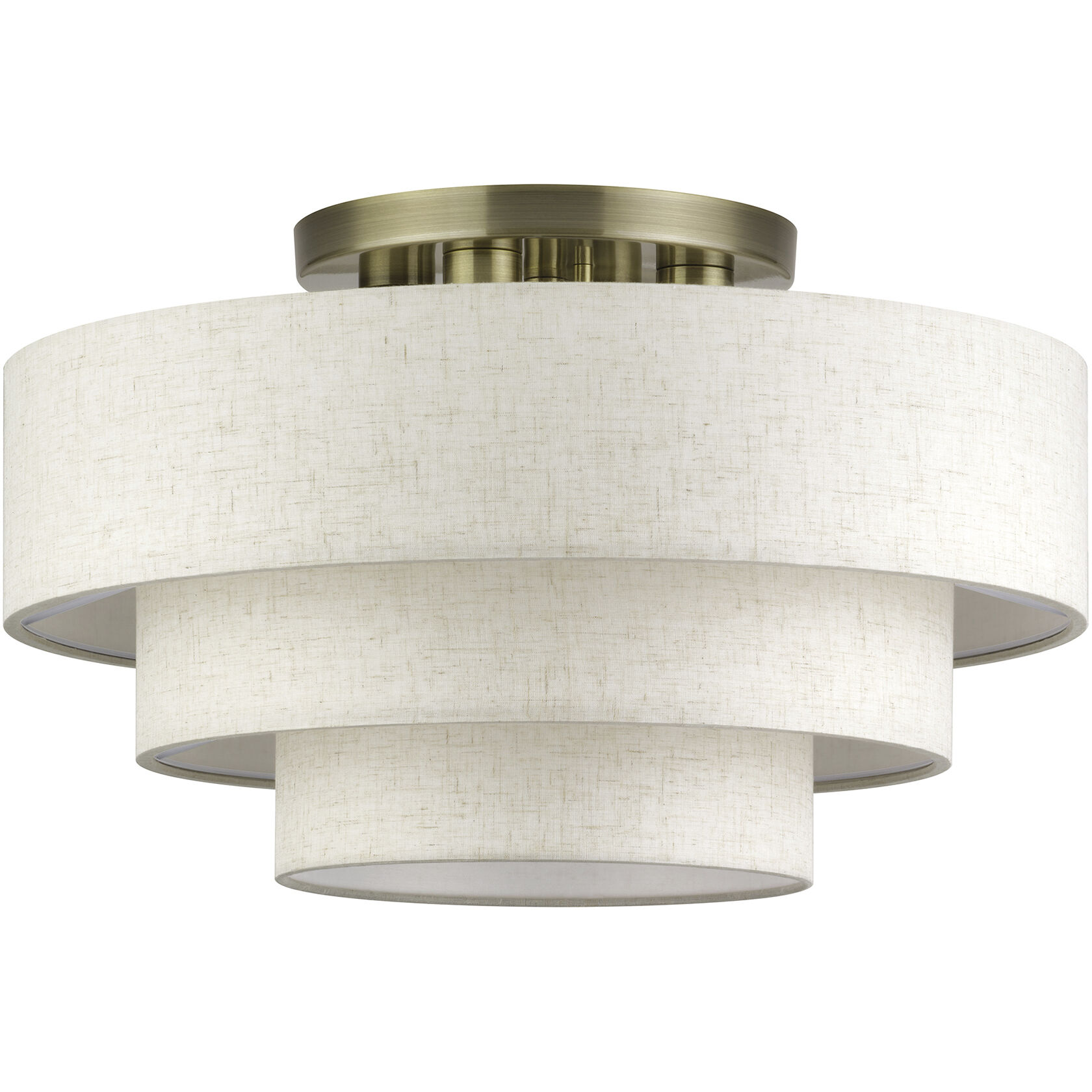 Manorwood 4 Light 21 inch Antique Brass Semi Flush Mount Ceiling Light, Extra Large