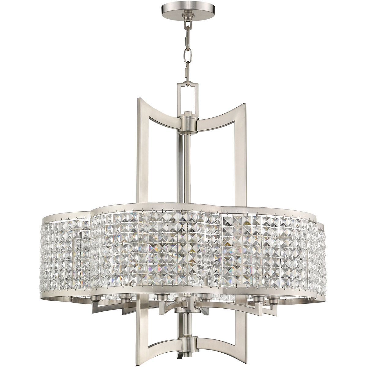 Grammercy 6 Light 26 inch Brushed Nickel Chandelier Ceiling Light