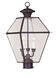 Westover 3 Light 21.5 inch Bronze Outdoor Post Top Lantern