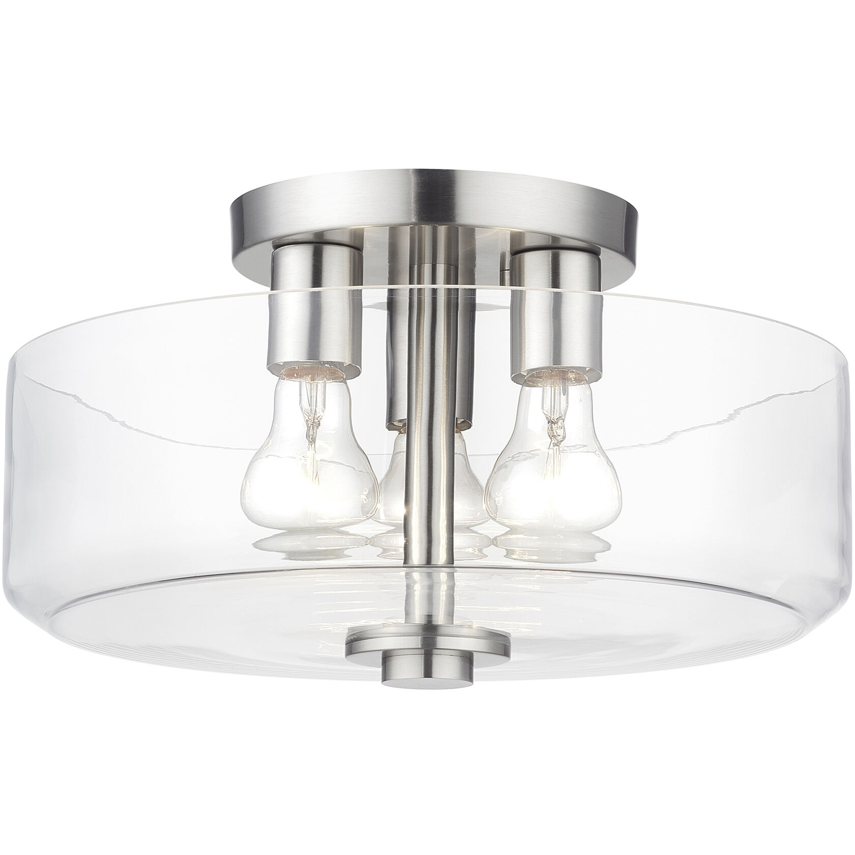 Whitworth 3 Light 14.5 inch Brushed Nickel Semi-Flush Ceiling Light