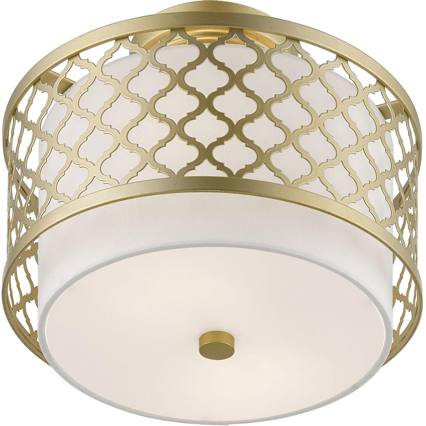 Arabesque 2 Light 12 inch Soft Gold Small Semi-Flush Ceiling Light, Small