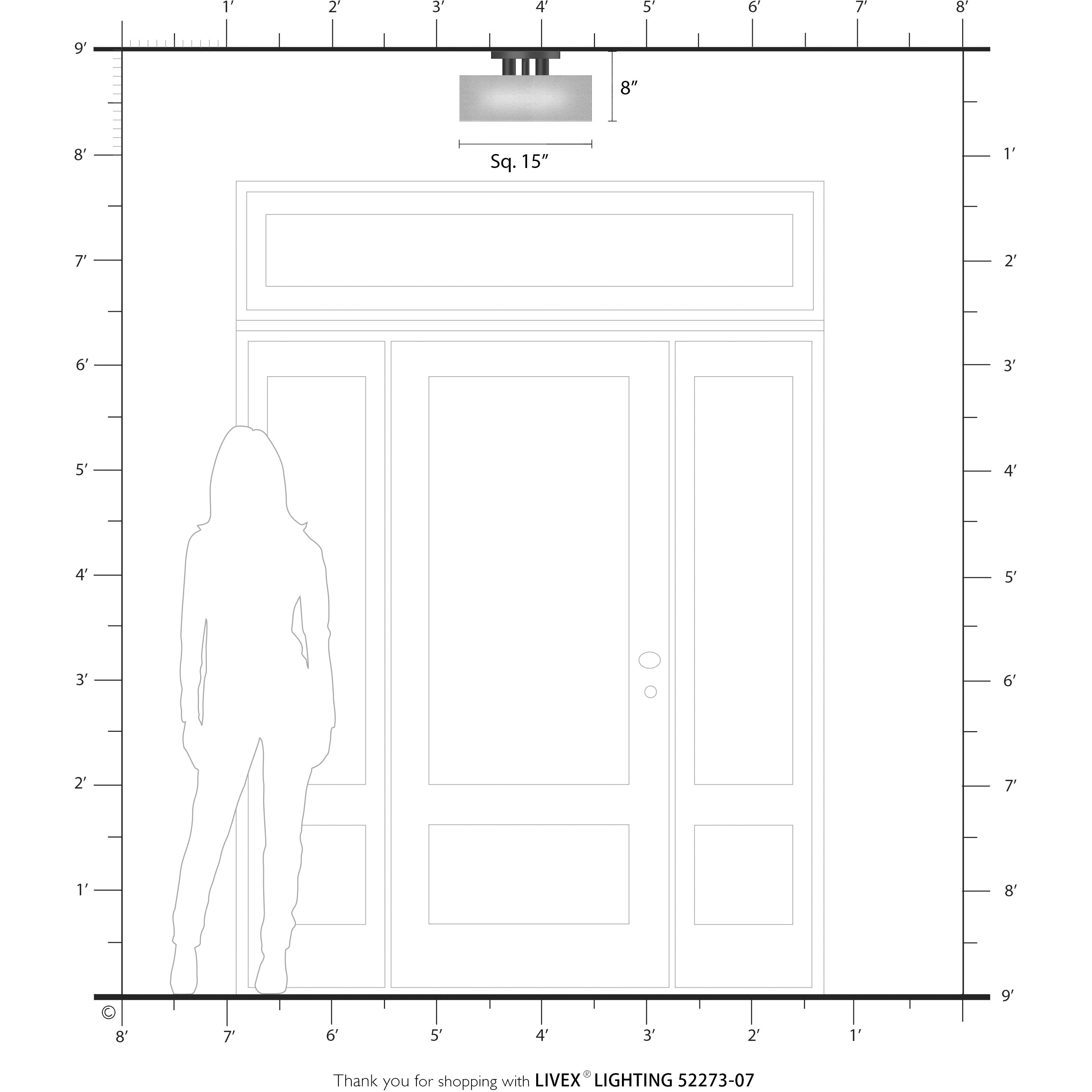 Summit 4 Light 15 inch Bronze Semi Flush Mount Ceiling Light, Large