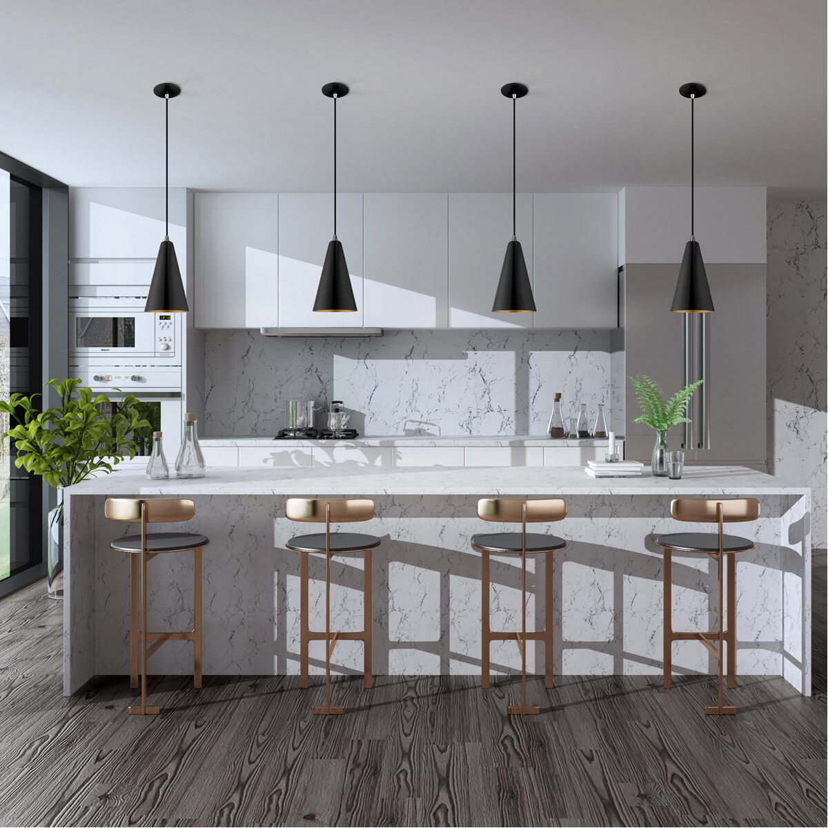 Allison 1 Light 7 inch Shiny Black Mini Pendant Ceiling Light