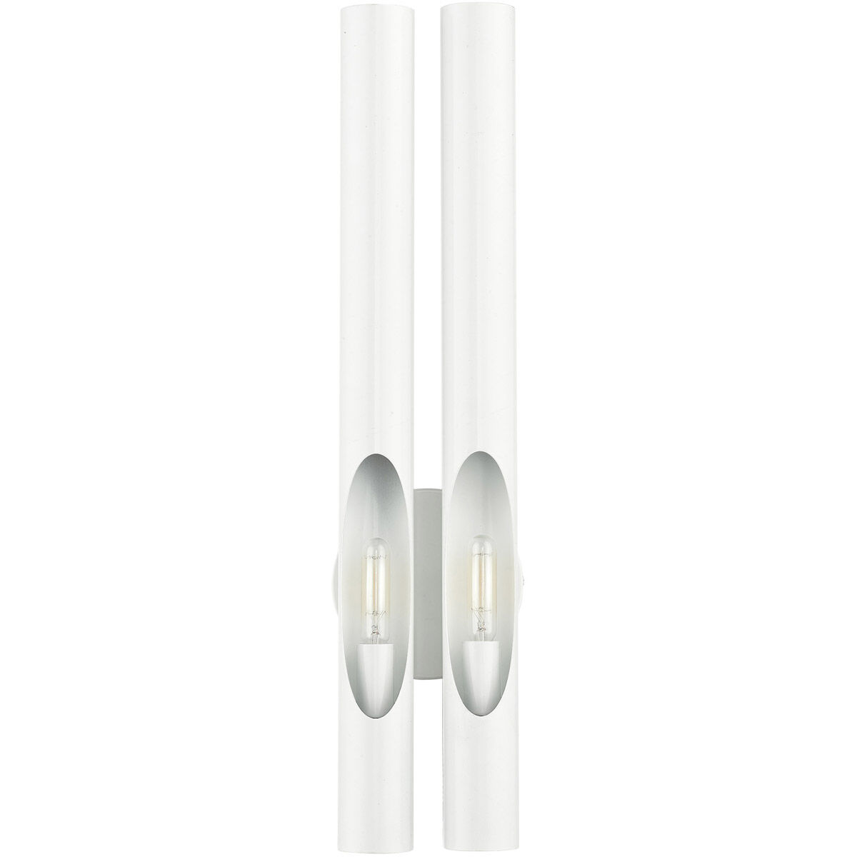 Acra 2 Light 5 inch Shiny White ADA ADA Double Sconce Wall Light