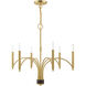 Wisteria 6 Light 26 inch Satin Brass Chandelier Ceiling Light