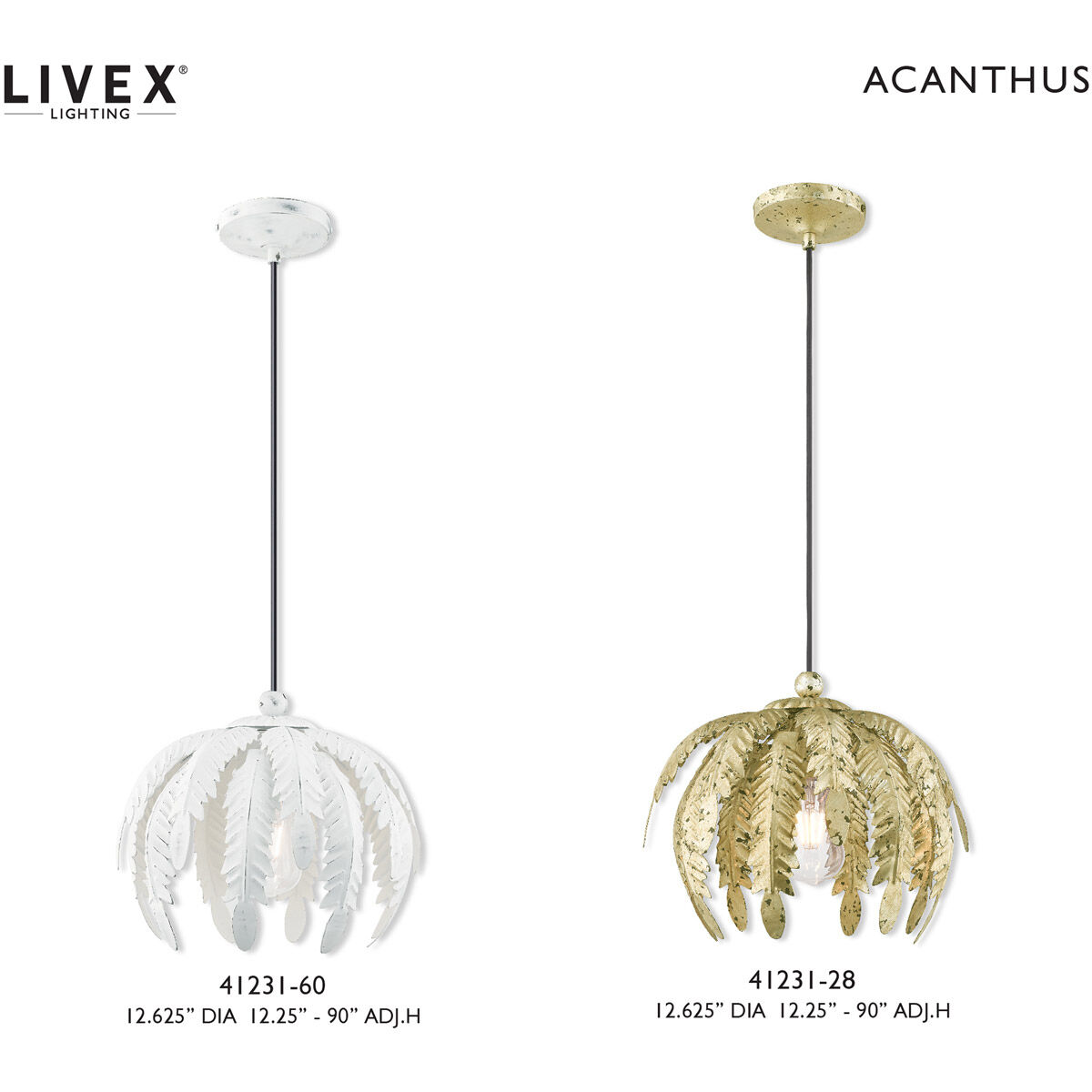 Acanthus 1 Light 13 inch Winter Gold Mini Pendant Ceiling Light