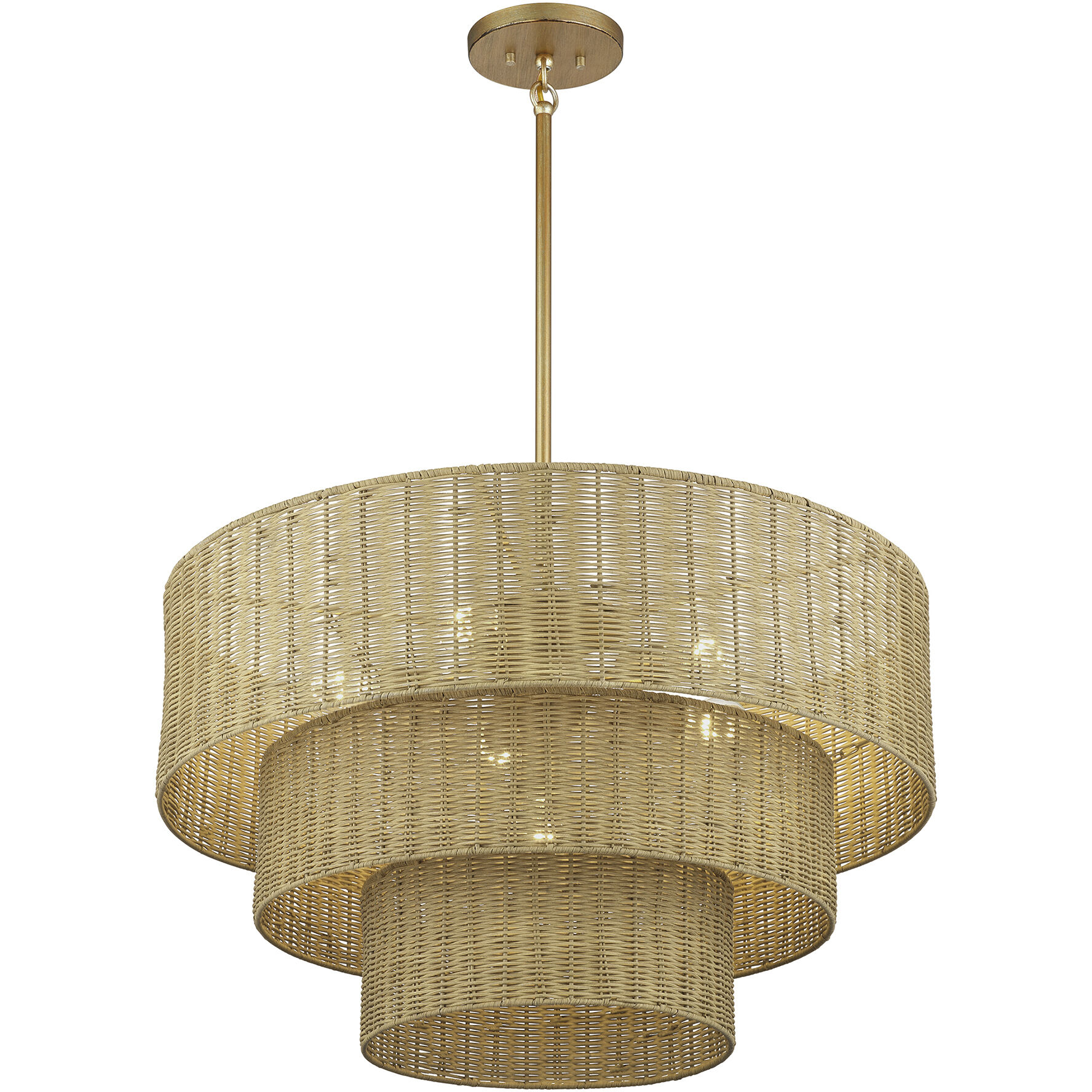 Weavington 6 Light 28 inch Antique Gold Leaf Pendant Chandelier Ceiling Light, Large
