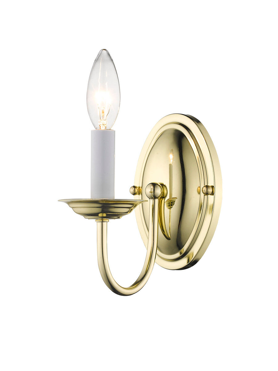 Home Basics 1 Light 4 inch Polished Brass Wall Sconce Wall Light