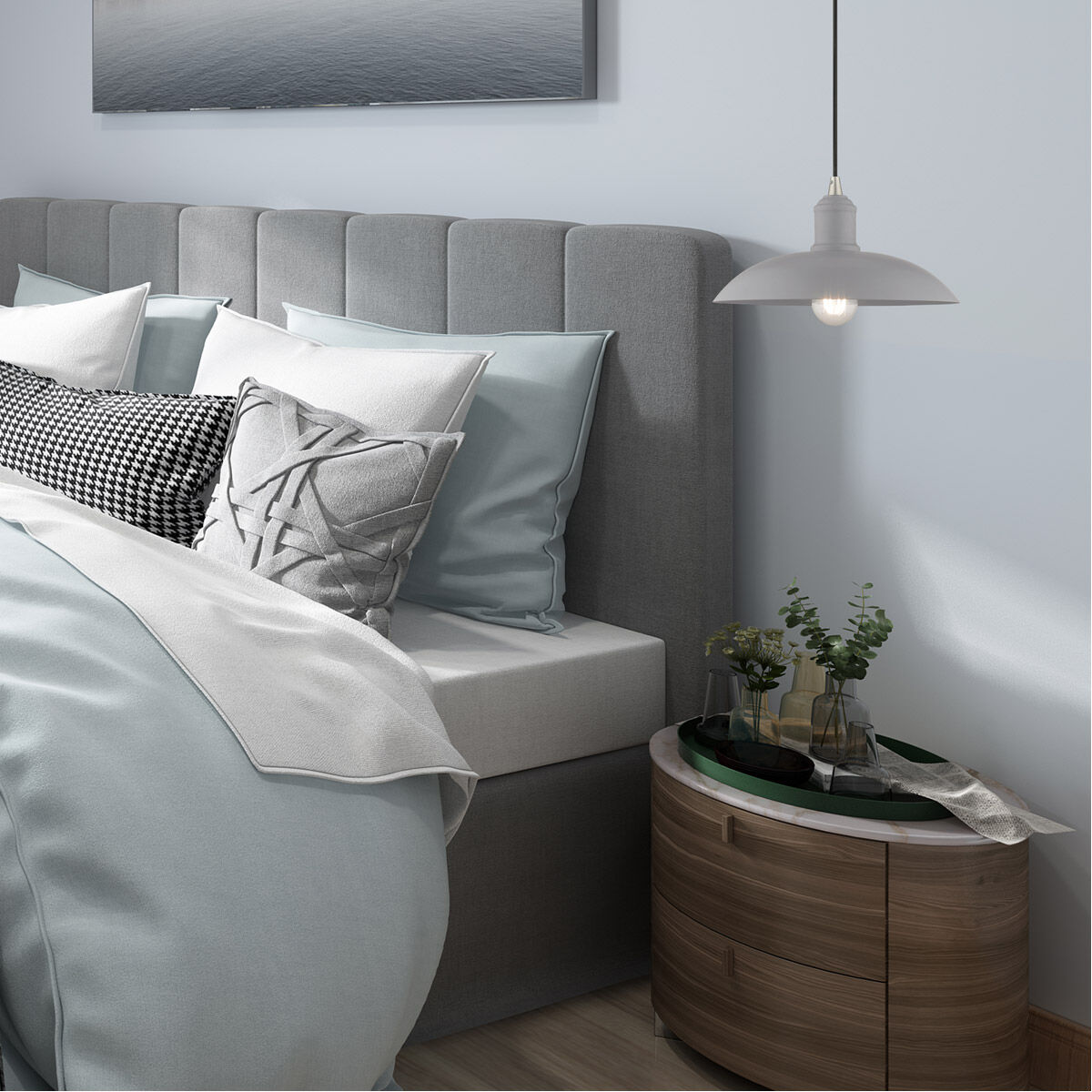 Allison 1 Light 12.5 inch Nordic Gray Mini Pendant Ceiling Light