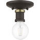 Lansdale 1 Light 5 inch Bronze with Antique Brass Accents Single Flush Mount Ceiling Light, Single