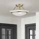 Newburgh 2 Light 12 inch Antique Brass Semi-Flush Ceiling Light