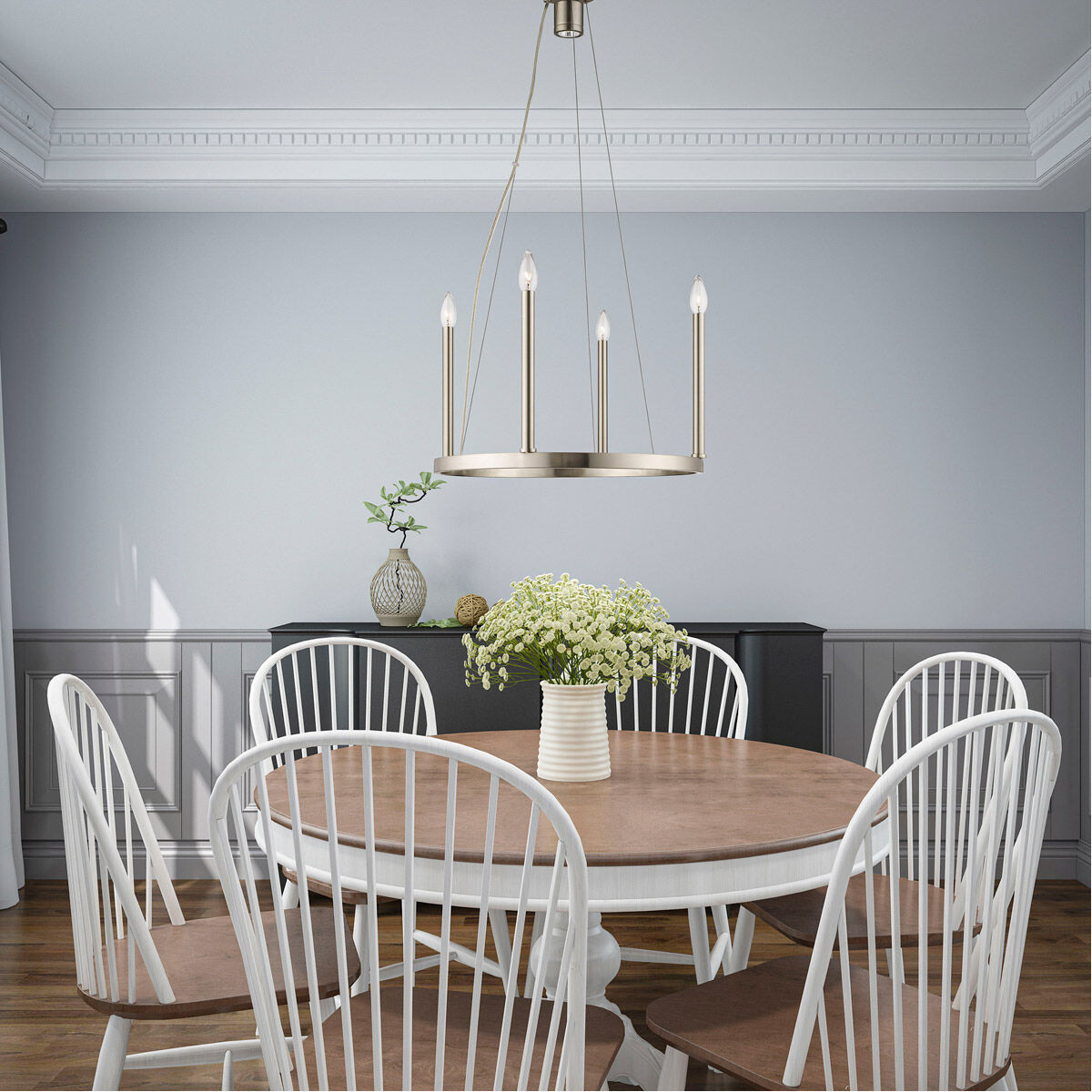 Alpine 5 Light 20 inch Brushed Nickel Chandelier Ceiling Light