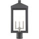 Nyack 3 Light 19.5 inch Black with Brushed Nickel Cluster Medium Outdoor Post Top Lantern