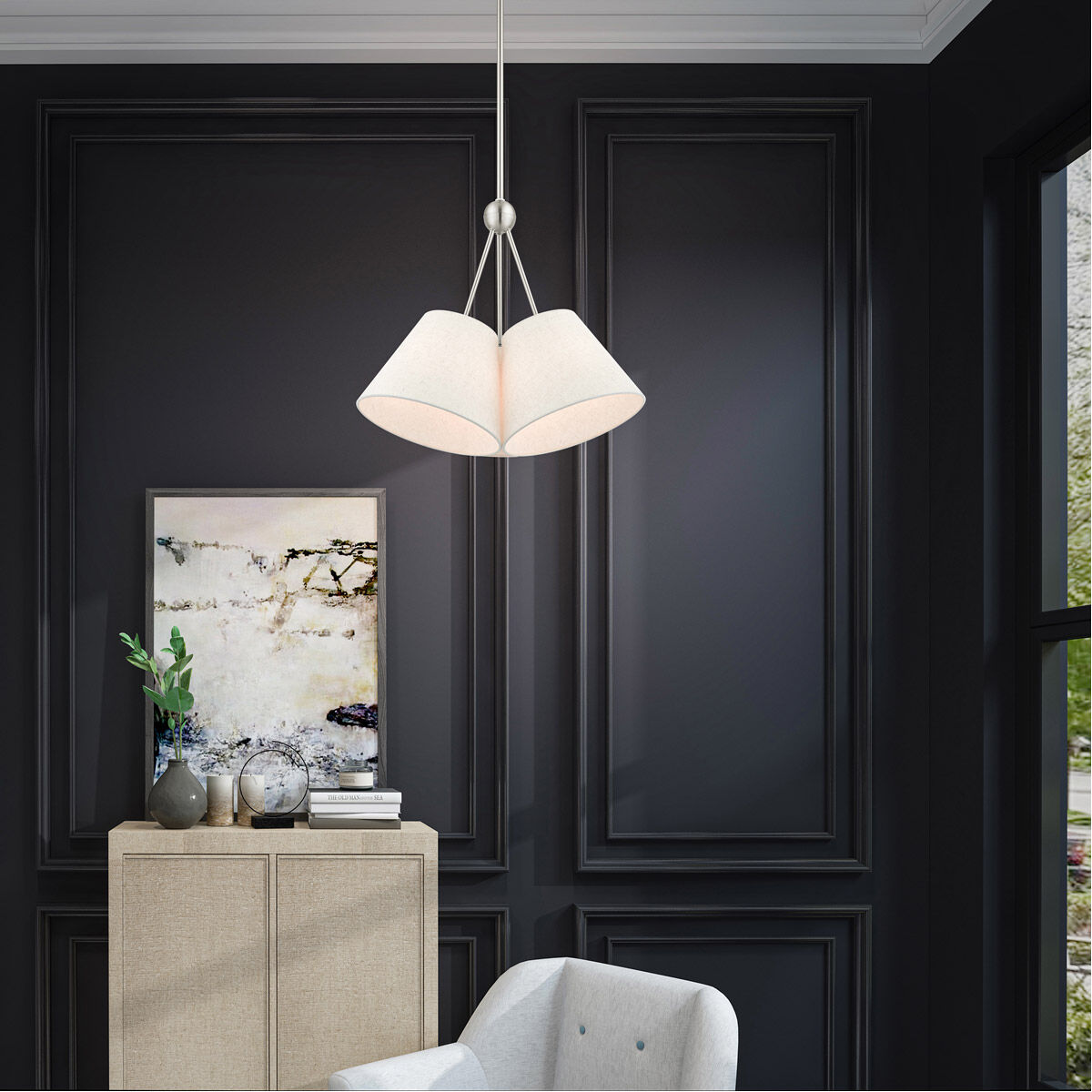 Prato 3 Light 21 inch Brushed Nickel Chandelier Ceiling Light