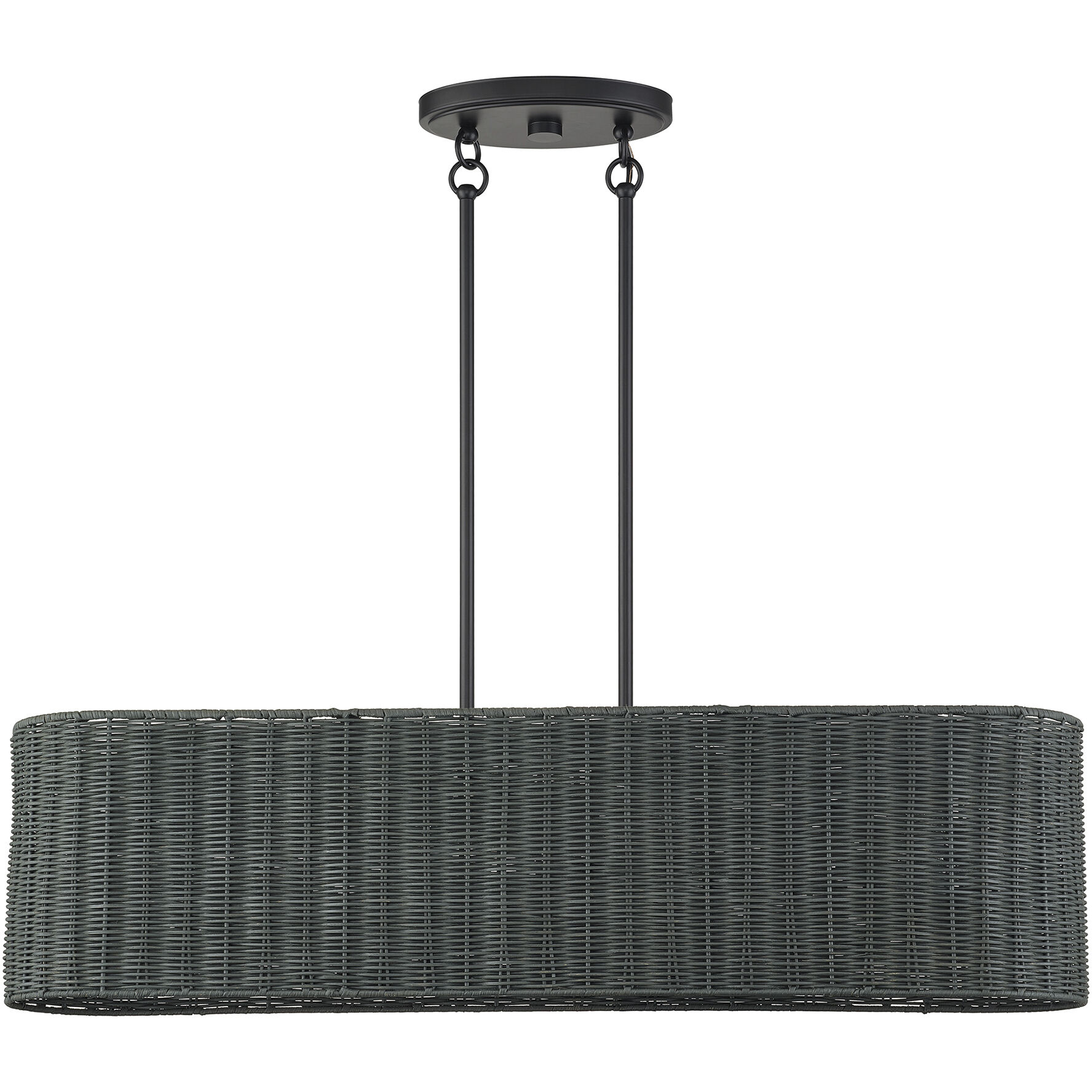 Weavington 4 Light 36 inch Black Linear Chandelier Ceiling Light, Large