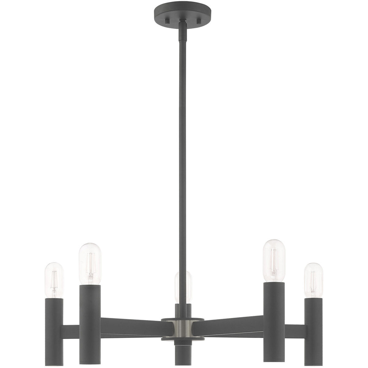 Copenhagen 5 Light 25 inch Scandinavian Gray Chandelier Ceiling Light