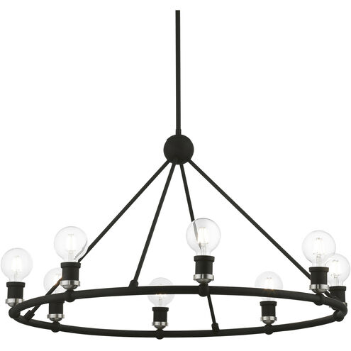 Lansdale 8 Light 34 inch Black with Brushed Nickel Accents Chandelier Ceiling Light