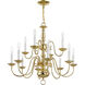 Williamsburgh 12 Light 26 inch Polished Brass Chandelier Ceiling Light