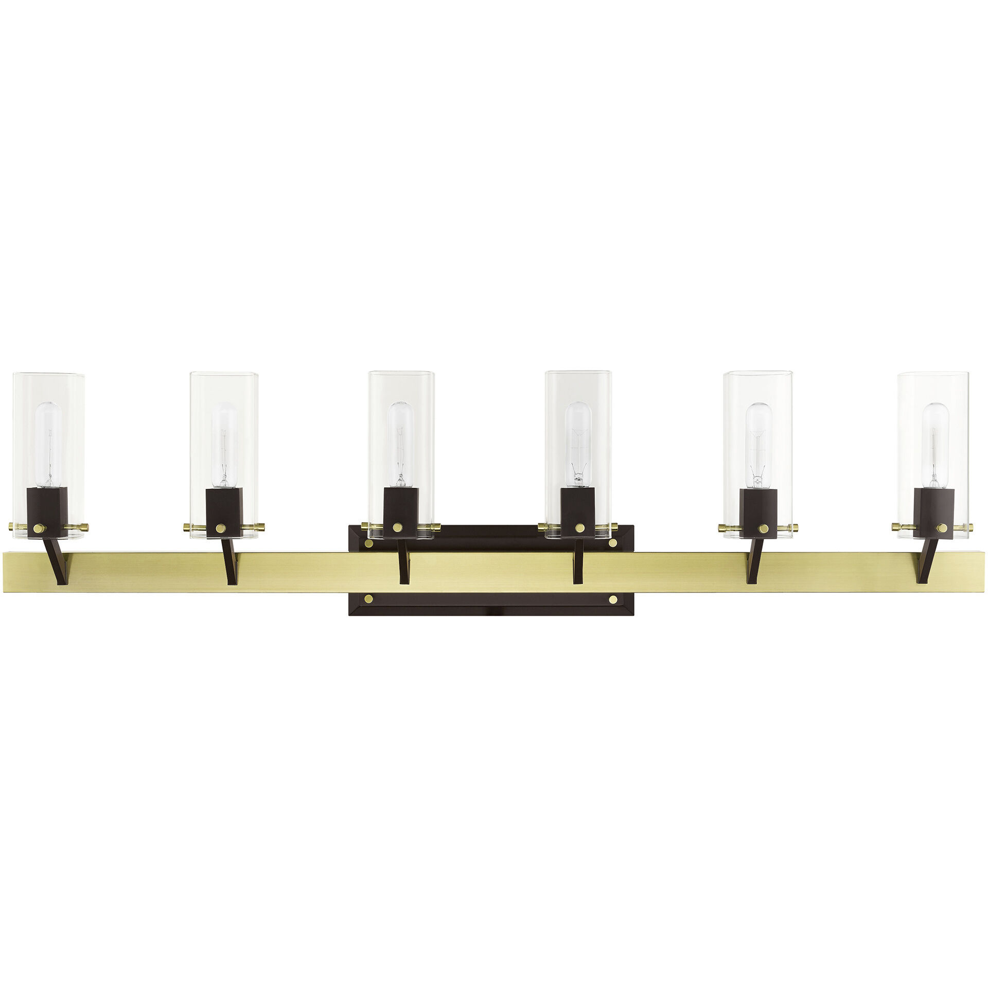 Beckett 6 Light 48 inch Satin Brass Vanity Sconce Wall Light