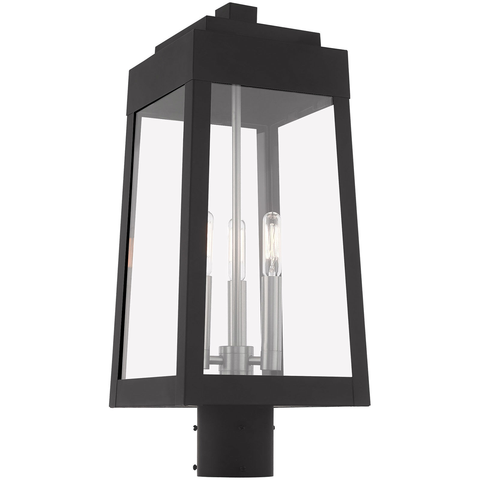 Oslo 3 Light 20 inch Black Outdoor Post Top Lantern