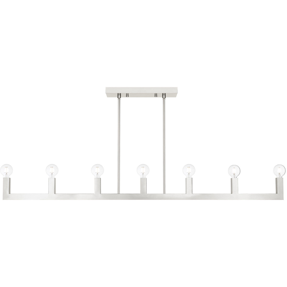 Solna 7 Light 70 inch Brushed Nickel Linear Chandelier Ceiling Light